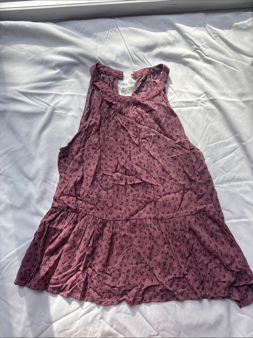 Hippie Rose Dusty Mauve Ruffled Hem Tank Top